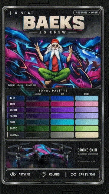 Complete BAEKS artwork and tonal palette card